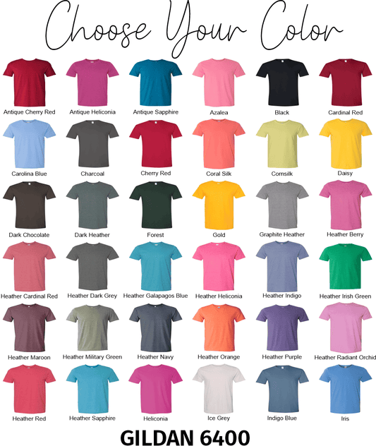 Gildan Softstyle 64000 Color Chart – Printable T-Shirt Color Guide (PNG + PDF)