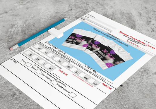 Downloadable T-Shirt Order Form